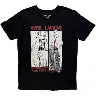 Avril Lavigne Unisex T-Shirt: Greatest Hits (Black) (Large)