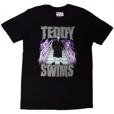 Teddy Swims Unisex T-Shirt: Retro Bootleg (Black) (Small)